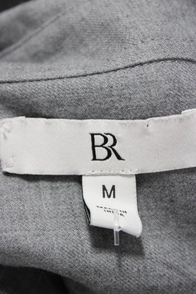 Banana Republic Women Wool Collared Button Up Long Sleeve Gray Top Size M