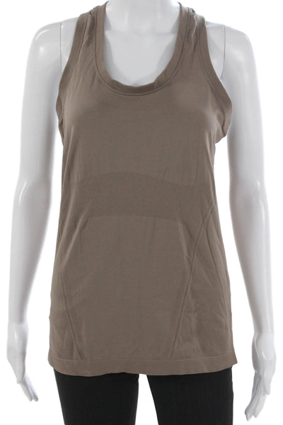 Athleta Women Basic Tank Brown Scoop Neck Nylon Sleeveless Size M