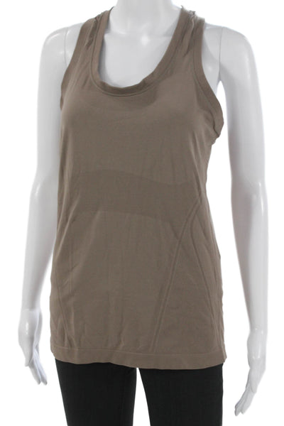 Athleta Women Basic Tank Brown Scoop Neck Nylon Sleeveless Size M