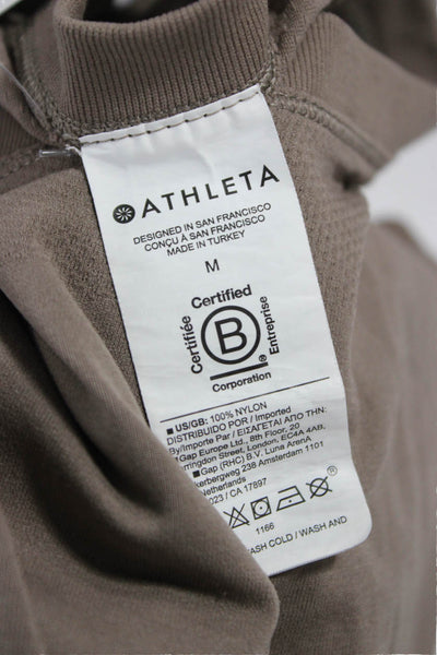 Athleta Women Basic Tank Brown Scoop Neck Nylon Sleeveless Size M
