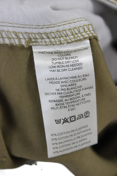Maeve Anthropologie Womens Cropped Cotton Pants Green Size 12