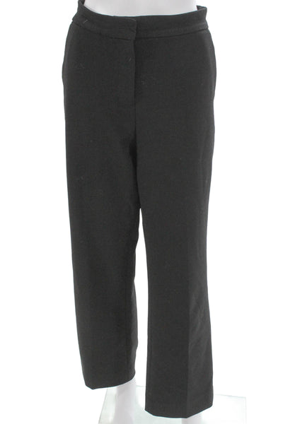 J Crew Womens Ankle Pants Black Polyester Zip Inseam 29 Size 12