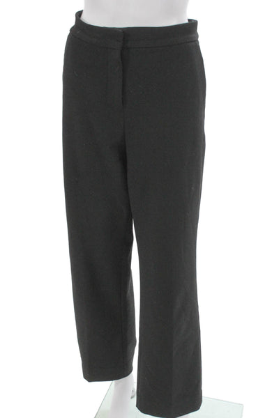 J Crew Womens Ankle Pants Black Polyester Zip Inseam 29 Size 12