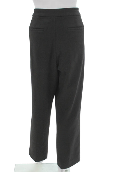 J Crew Womens Ankle Pants Black Polyester Zip Inseam 29 Size 12