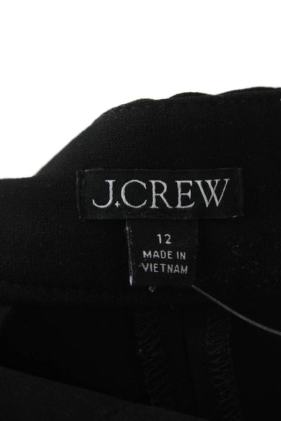 J Crew Womens Ankle Pants Black Polyester Zip Inseam 29 Size 12