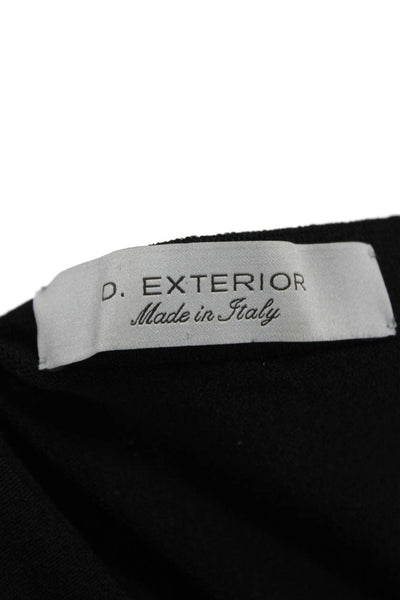 D Exterior Womens Pullover Sweater V-Neck Striped Black Short Sleeve Size M