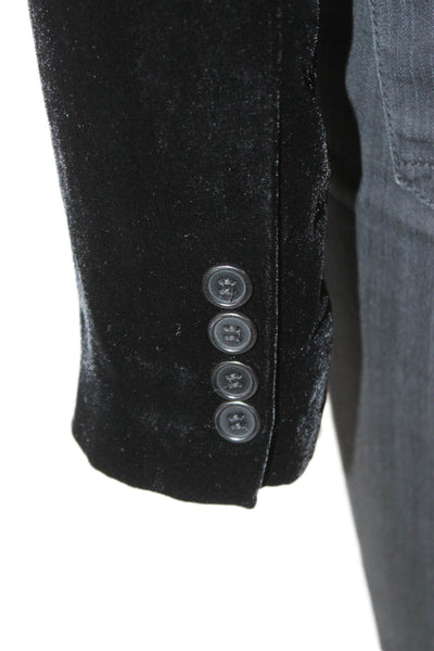 BCBG Max Azria Womens Black Rayon Blazer Button Long Sleeve Size L