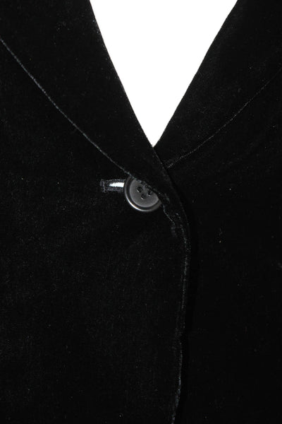 BCBG Max Azria Womens Black Rayon Blazer Button Long Sleeve Size L