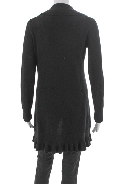 Cashmere By Bloomingdales Women Black Collared Cardigan Long Sleeve Size S