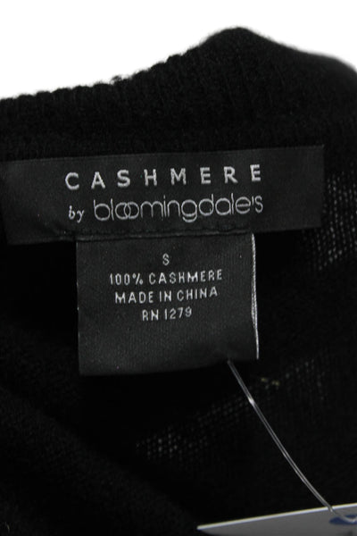 Cashmere By Bloomingdales Women Black Collared Cardigan Long Sleeve Size S