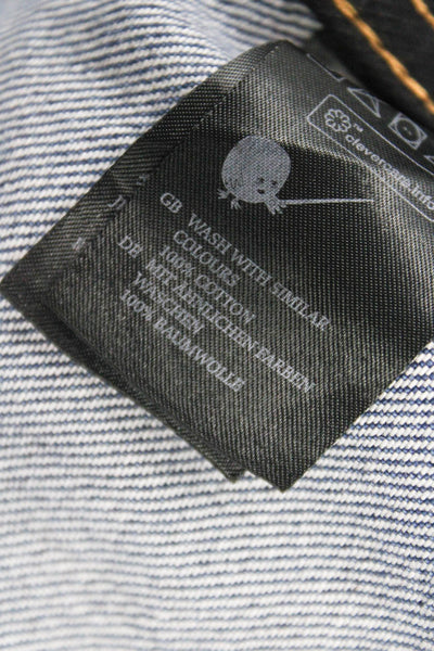 Monki Womens Blue Basic Jacket 100% Cotton Button Long Sleeve Size XS