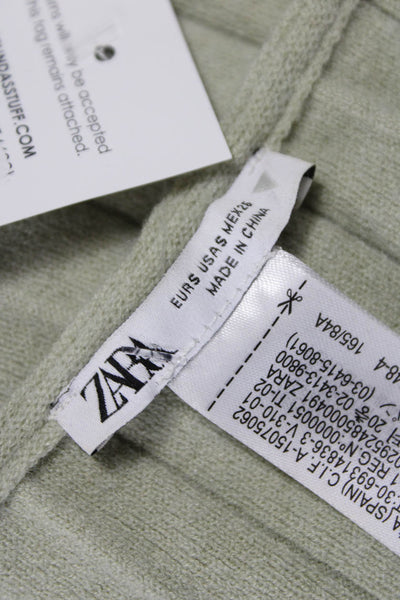 Zara Women Jumpsuit Green Striped Scoop Neck Sleeveless Size S