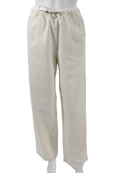 Zara Women Sweatpants Beige Cotton Drawstring Size XS