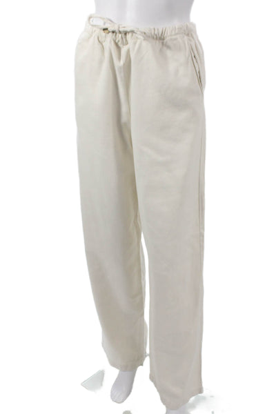 Zara Women Sweatpants Beige Cotton Drawstring Size XS
