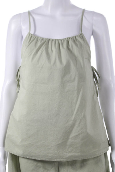 MNG Women Sleeveless Scoop Neck Cotton Solid Drawstring Set Summer Size XS