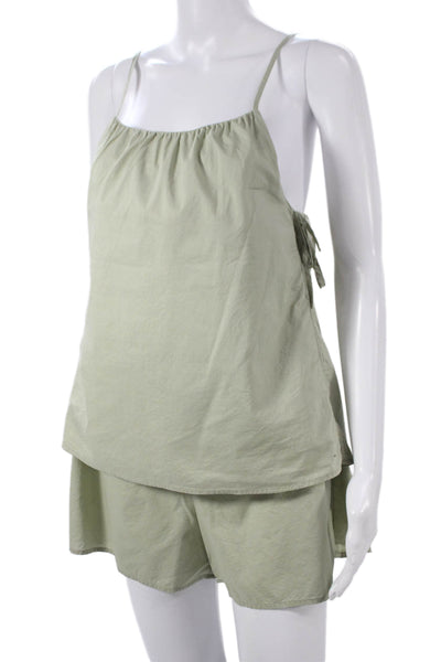 MNG Women Sleeveless Scoop Neck Cotton Solid Drawstring Set Summer Size XS