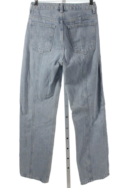 Zara Women Mom Jeans Blue High Rise Cotton Size 2