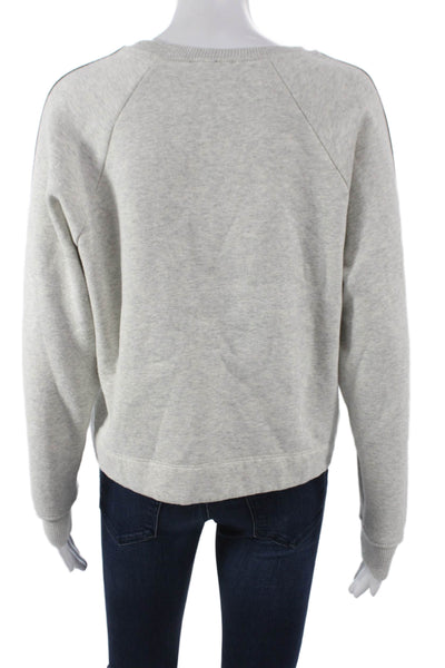 Maeve Anthropologie Womens Pullover Sweatshirt Gray Striped Crewneck Size S
