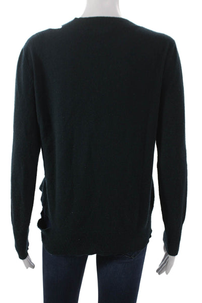 Autumn Cashmere Women V-Neck Long Sleeve Pullover Cashmere Green Size XS