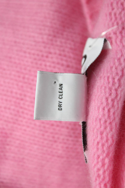 Filoro Women Cashmere Geometric Crewneck Pullover Pink Long Sleeve Size S