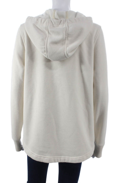 Athleta Womens Pullover Hoodie Ivory Zip Long Sleeve Polyester Size S