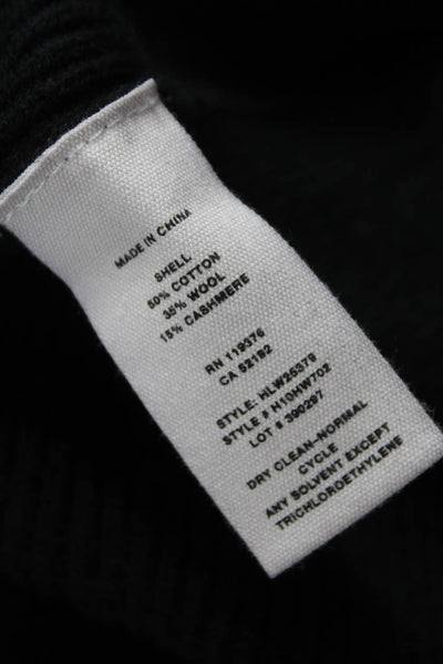 Helmut Lang Women Pullover V-Neck Black Cotton Long Sleeve Size XS