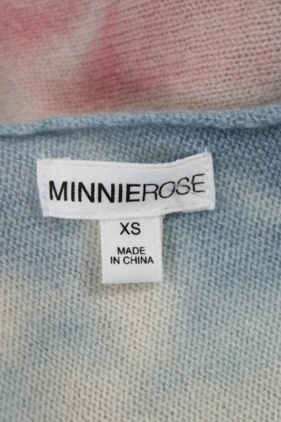 Minnie Rose Women Cashmere Pullover Boatneck Geometric Long Sleeve Size XS