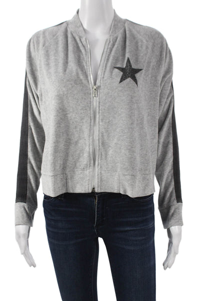 Jet John Eshaya Womens Gray Bomber Jacket Size S
