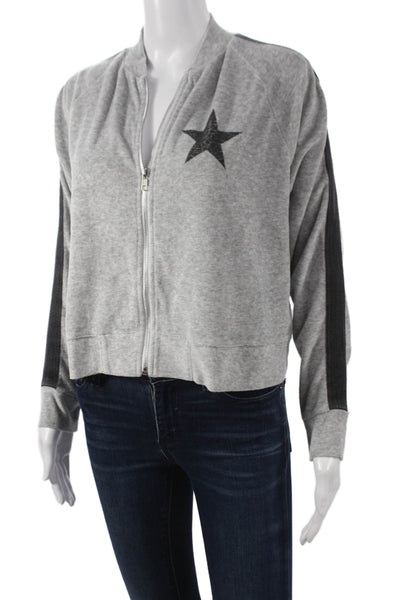 Jet John Eshaya Womens Gray Bomber Jacket Size S