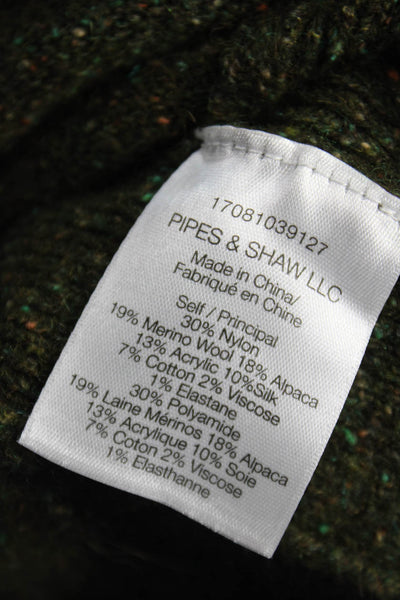 Veronica Beard Womens Camo Cowl Neck Pullover Sweater Green Size M