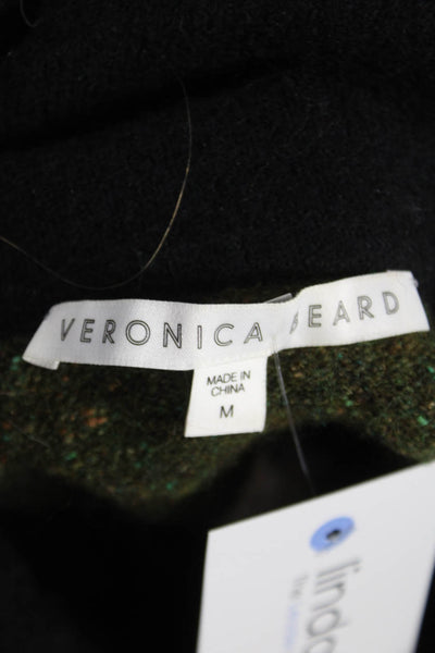 Veronica Beard Womens Camo Cowl Neck Pullover Sweater Green Size M