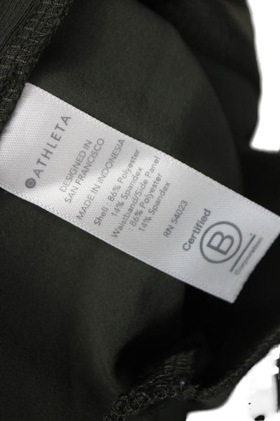 Athleta Women Ankle Pants Green Pull On Polyester Solid Size 6
