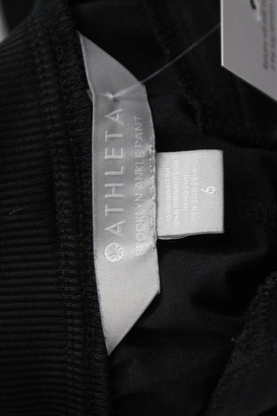 Athleta Women Ankle Pants Black Polyester Pull On Size 6