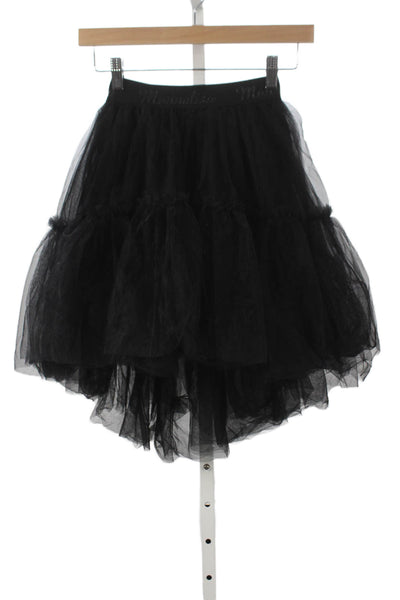 Monnalisa Girls Logo Waistband Tulle Overlay A Line Skirt Black Size 8