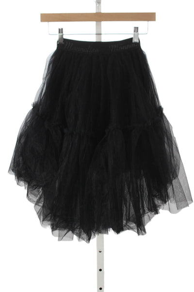 Monnalisa Girls Logo Waistband Tulle Overlay A Line Skirt Black Size 8