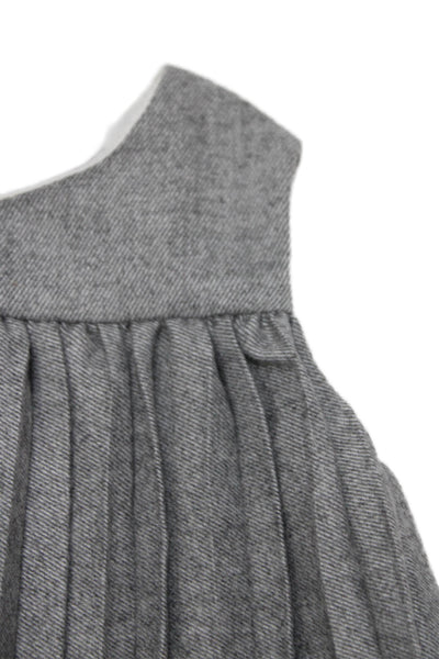 Il Gufo Girls Sleeveless Crew Neck Tulle Underlay Dress Gray Size 6M