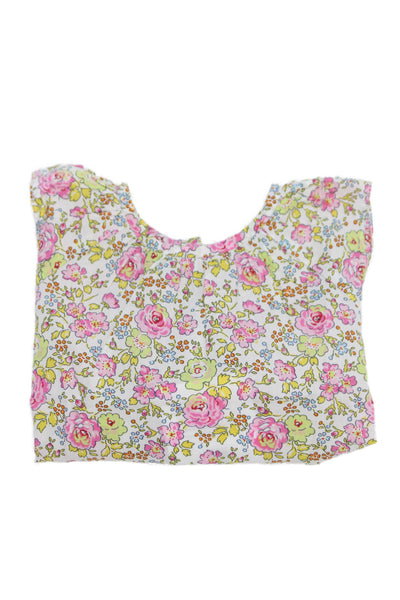 Bonpoint Girls Crew Neck Sleeveless Floral Top White Pink Yellow Size 6M