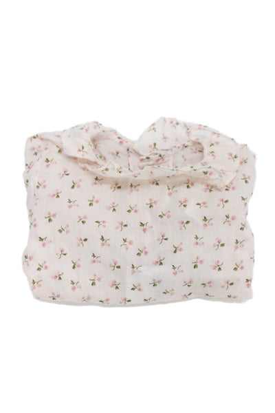 Bonpoint Girls Crew Neck Sleeveless Floral Top White Pink Yellow Size 6M
