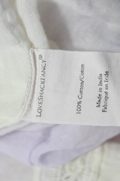 Love Shack Fancy Girls Lace Trim Tiered Skirt Purple White Size 8-9