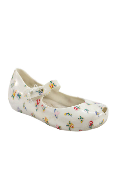 Vivienne Westwood Anglomania x Melissa Girls Floral Rubber Ballet Flats White 7