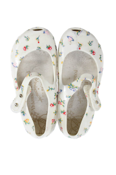 Vivienne Westwood Anglomania x Melissa Girls Floral Rubber Ballet Flats White 7