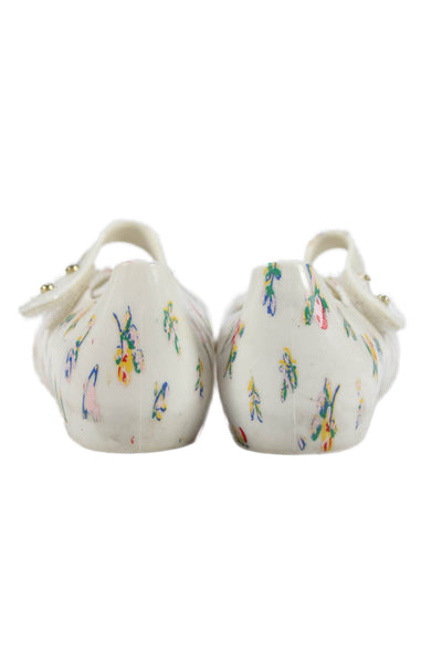 Vivienne Westwood Anglomania x Melissa Girls Floral Rubber Ballet Flats White 7