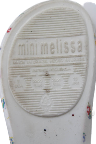 Vivienne Westwood Anglomania x Melissa Girls Floral Rubber Ballet Flats White 7