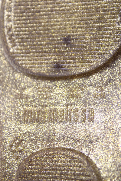 Mini Melissa x Campana Girls Metallic Rubber Mary Jane Ballet Flats Gold Size 7