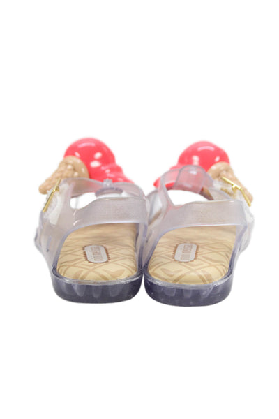 Mini Melissa Girls Rubber Logo Ice Cream Cone Sandals Clear Pink Size 7