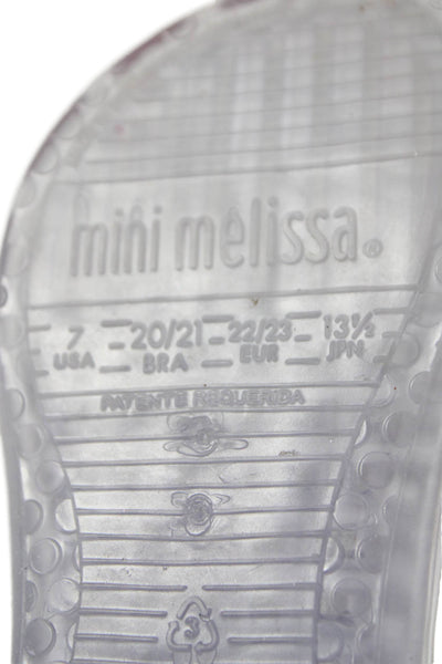 Mini Melissa Girls Rubber Logo Ice Cream Cone Sandals Clear Pink Size 7