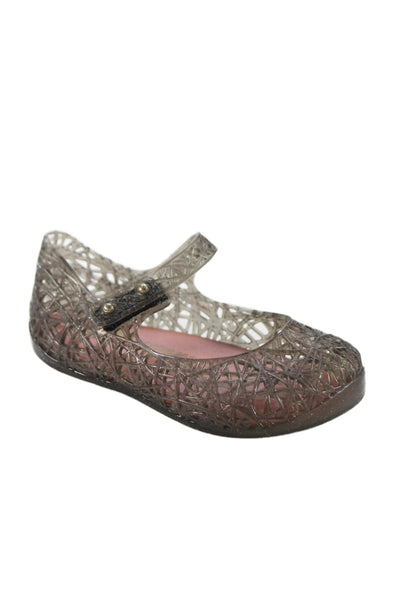 Mini Melissa x Campana Girls Rubber Mary Jane Ballet Flats Brown Size 7