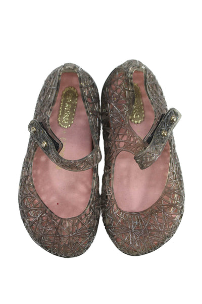 Mini Melissa x Campana Girls Rubber Mary Jane Ballet Flats Brown Size 7