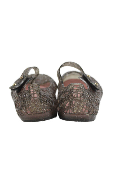 Mini Melissa x Campana Girls Rubber Mary Jane Ballet Flats Brown Size 7