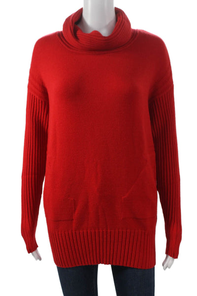 Renuar Women Red Viscose Cowl Neck Pullover Sweater Long Sleeve Size XS